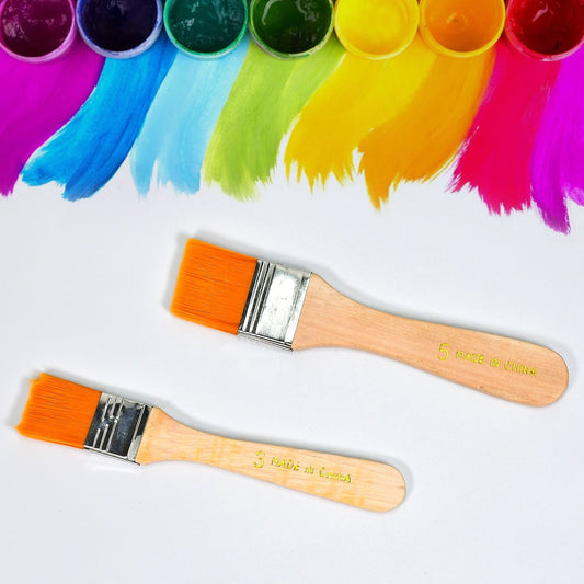 4982 Artistic Flat Painting Brush 2pc for Watercolor & Acrylic Painting. 