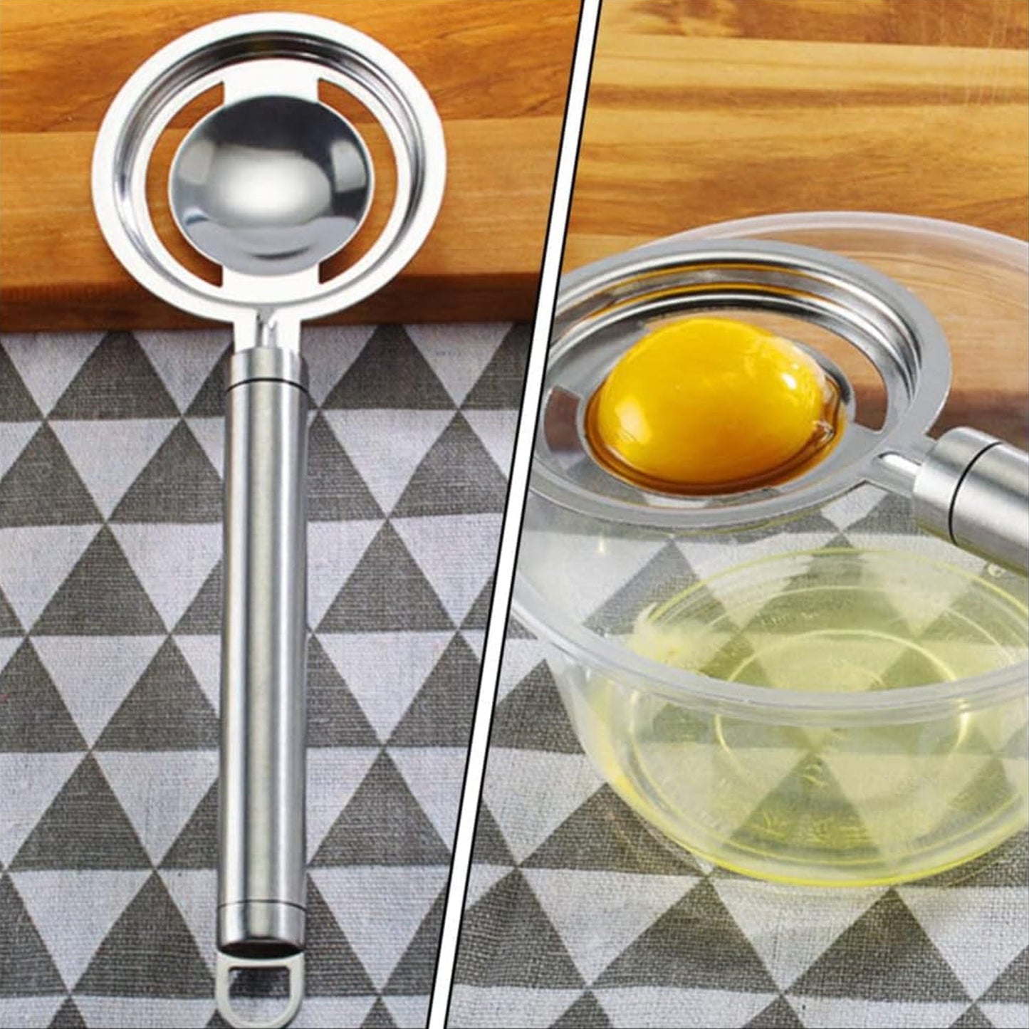 kitchen tools Egg Yolk White Separator Stainless Steel Egg White Separator Tools Eggs Yolk Filter Gadgets Kitchen Gadgets Separating Funnel Spoon Egg Divider Tools