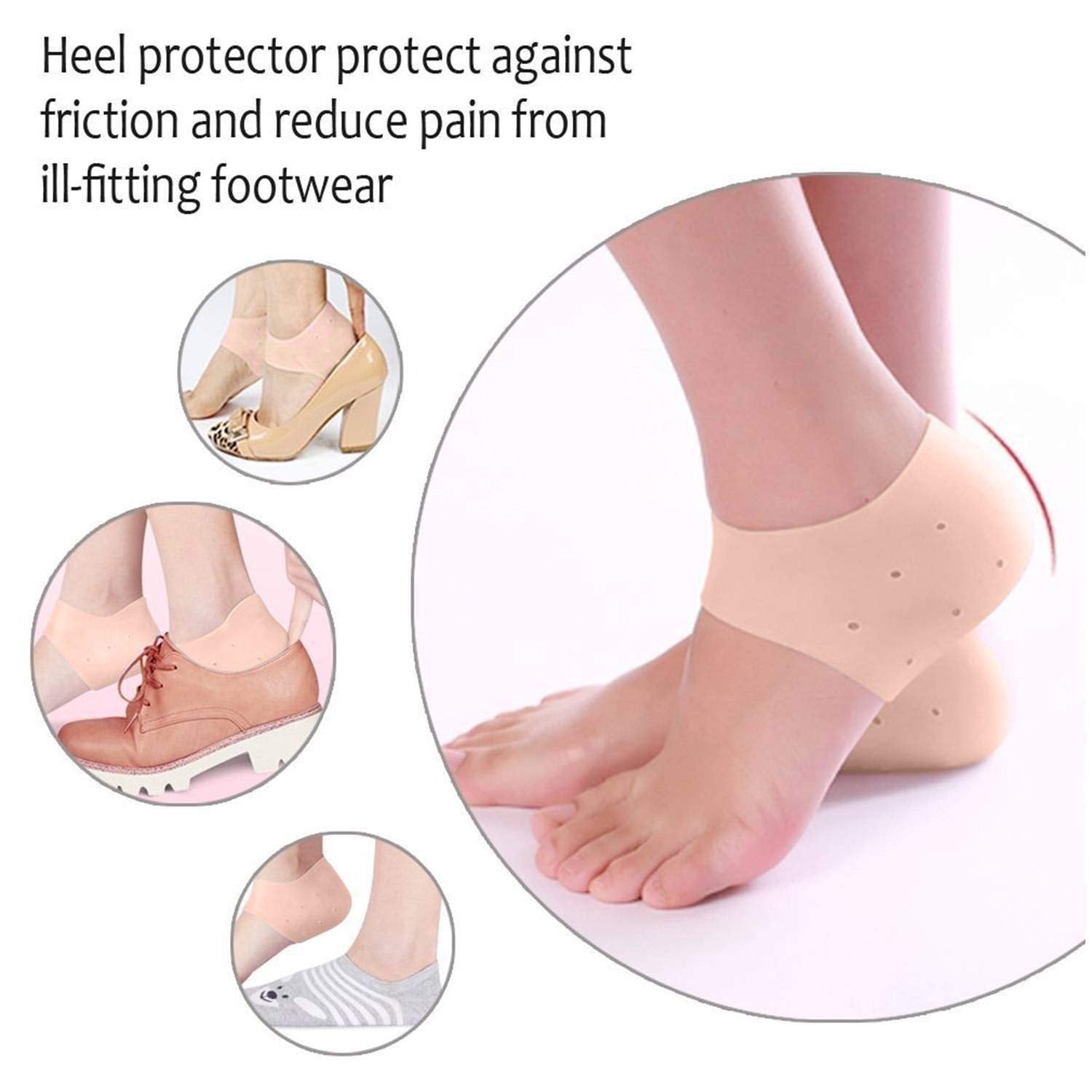 1277 Anti Crack Silicon Gel Heel Moisturizing Socks for Foot Care Men Women (Loose Pack) 