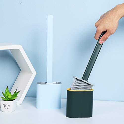 1410 Silicone Toilet Brush with Holder Stand  for Bathroom Cleaning 