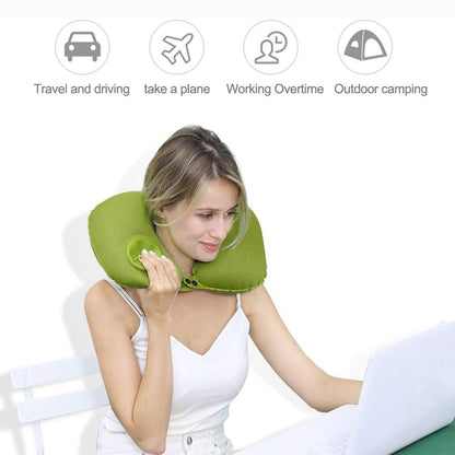 Inflatable & Foldable, Pillow U Shape Air Cushion Travel Pillow, Travel Business Trip Neck Pillow for Long Trips, Ideal for Men & Women Portable, and Perfect for Backpacking, Car Camping, and Even Airplane Travel