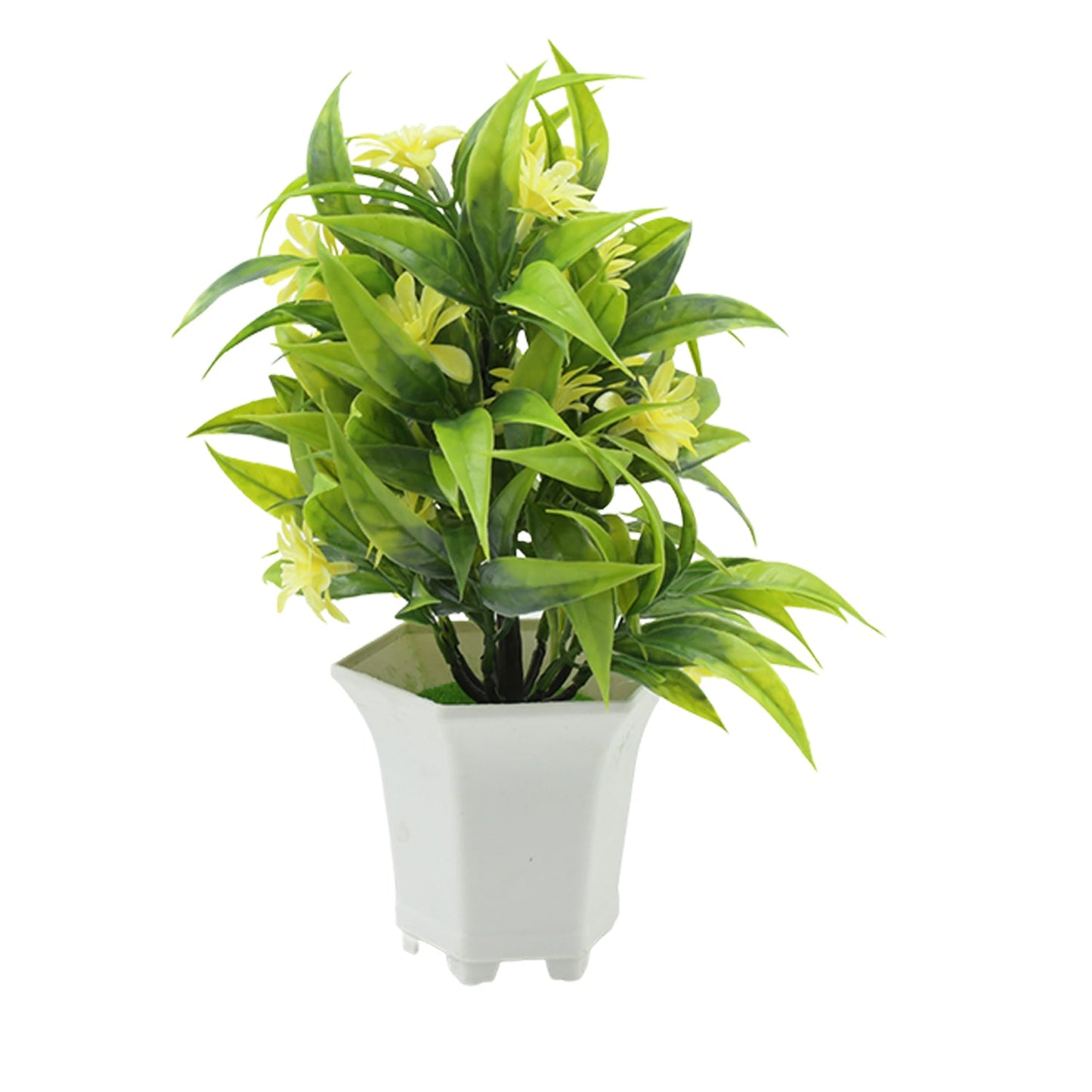 Wild Artificial Flower Plants with Cute Pot | Flower Plant for Home Office Decor | Tabletop and Desk Decoration | Artificial Flower for Balcony Indoor Decor, Plants for Living Room (1 Pc)