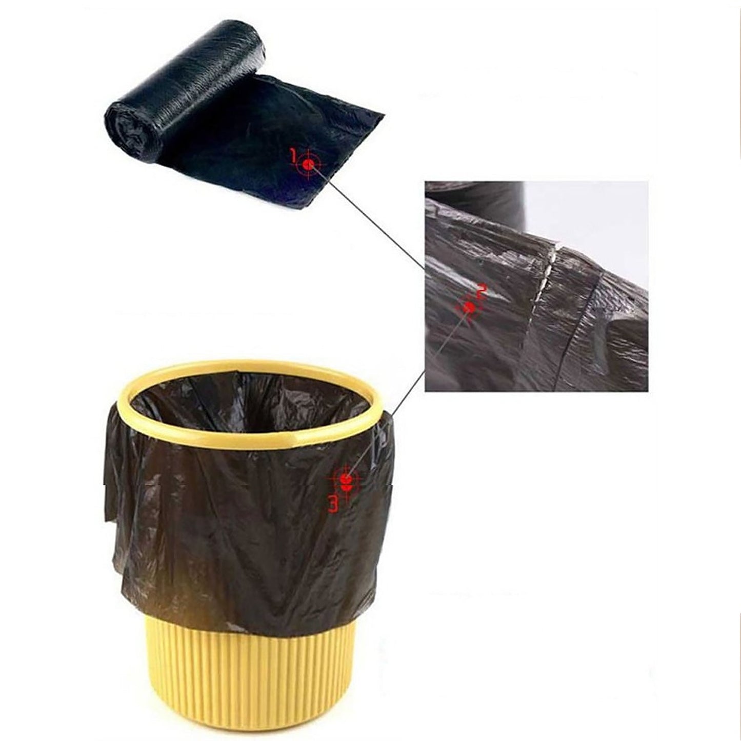 Black Garbage Bags / Dustbin Bags / Trash Bags 45x50cm (1Pc)