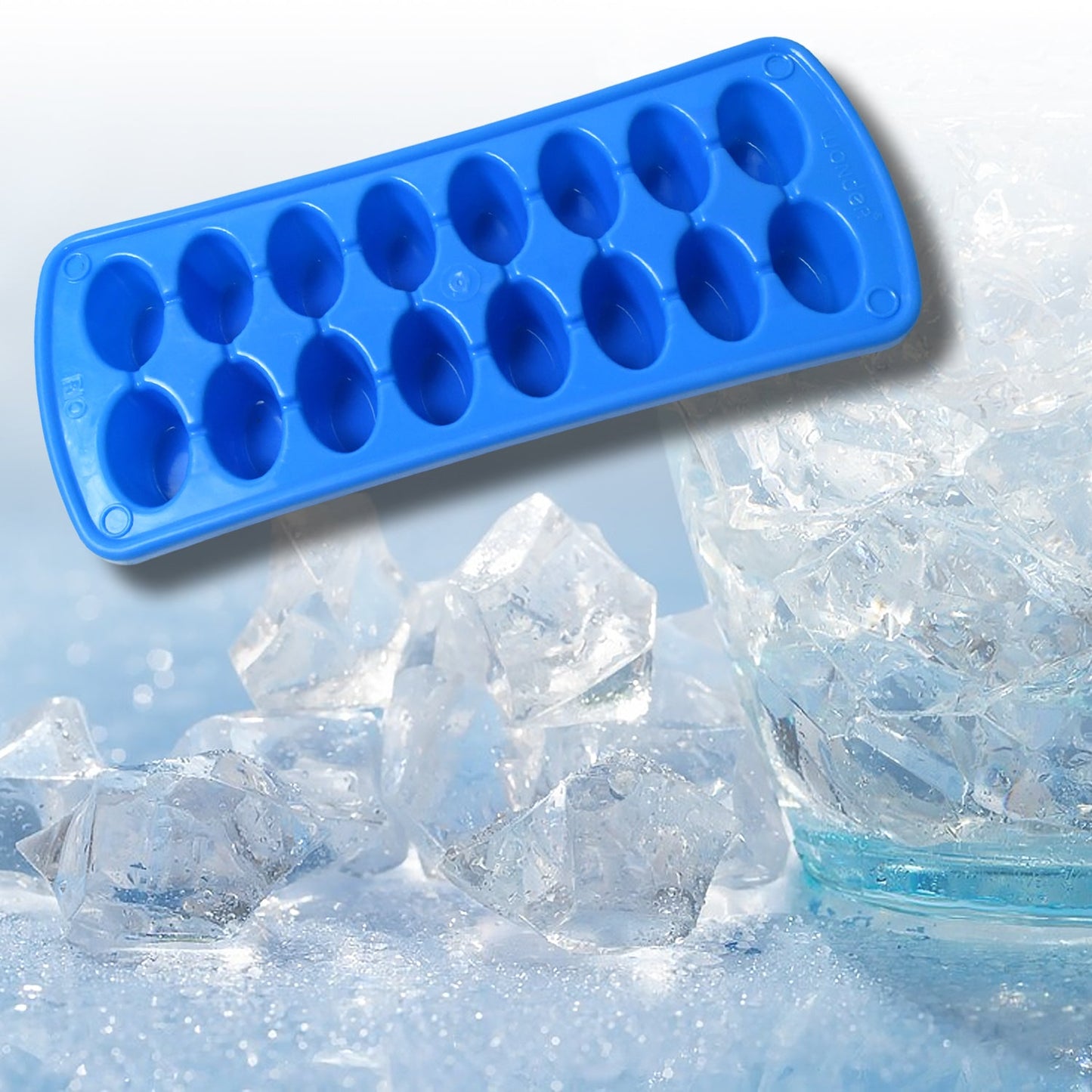 Plastic Ice Cube Tray- Cube Plastic Ice Cube Moulds & Tray with Flexible Ice Trays, Stackable Flexible & Twist Release Safe Ice Cube Molde