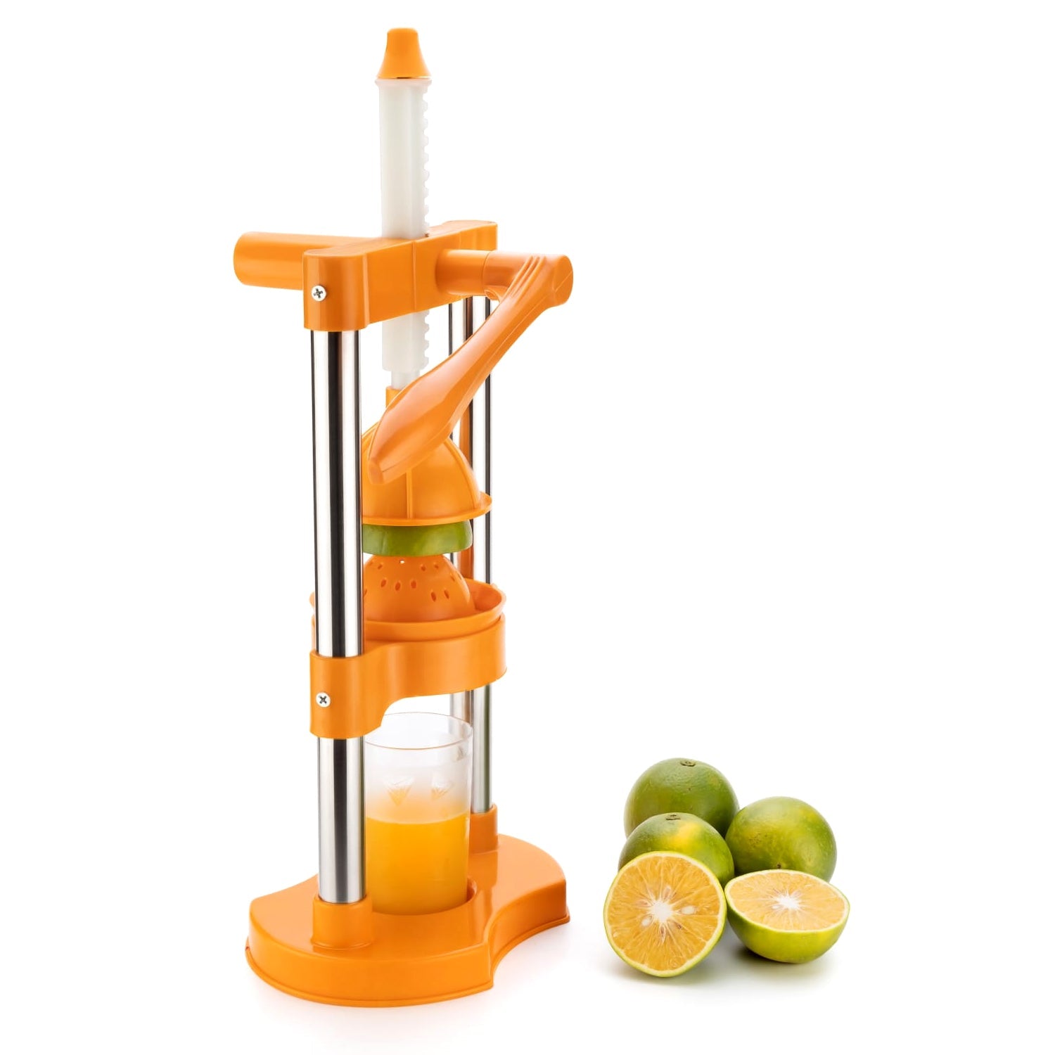 7128 Hand Pressure Juicer With Glass Manual Cold Press Juice Machine  Instant Make Juice Squeezer, Fruits Juicer, Juice Maker, Orange Juice Extractor For Fruits & Vegetables, Orange 