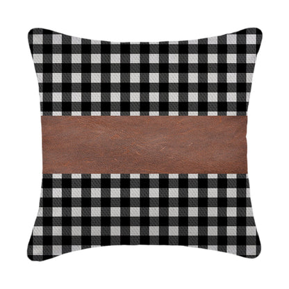 Pillow Covers, Leather & Cotton Cushion Covers (17 × 17 Inch / 1 Pair / 2 Pc)