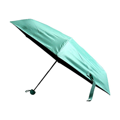 5 Fold Manual Open Umbrella With Capsule Case | Windproof, Sunproof & Rainproof with Sturdy Steel Shaft & Wrist Straps | Easy to Hold & Carry | Umbrella for Women, Men & Kids 