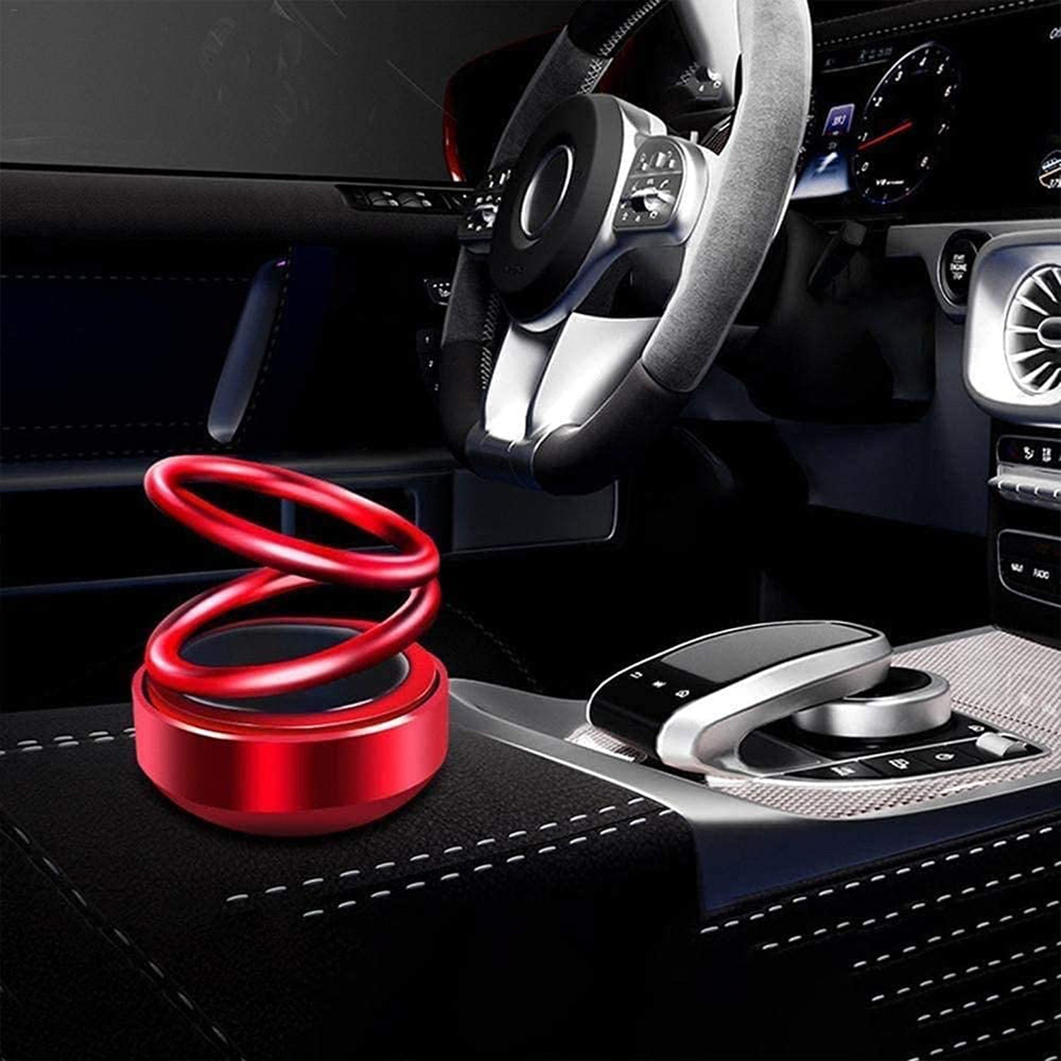 6319 Solar Power Car Aroma Diffuser 360°Double Ring Rotating Design, Car Fragrance Diffuser, Car Perfume Air Freshener for Dashboard Home Office 