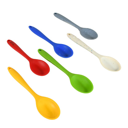 Multipurpose Silicone Spoon, Silicone Basting Spoon Non-Stick Kitchen Utensils Household Gadgets Heat-Resistant Non Stick Spoons Kitchen Cookware Items For Cooking and Baking (6 Pcs Set)