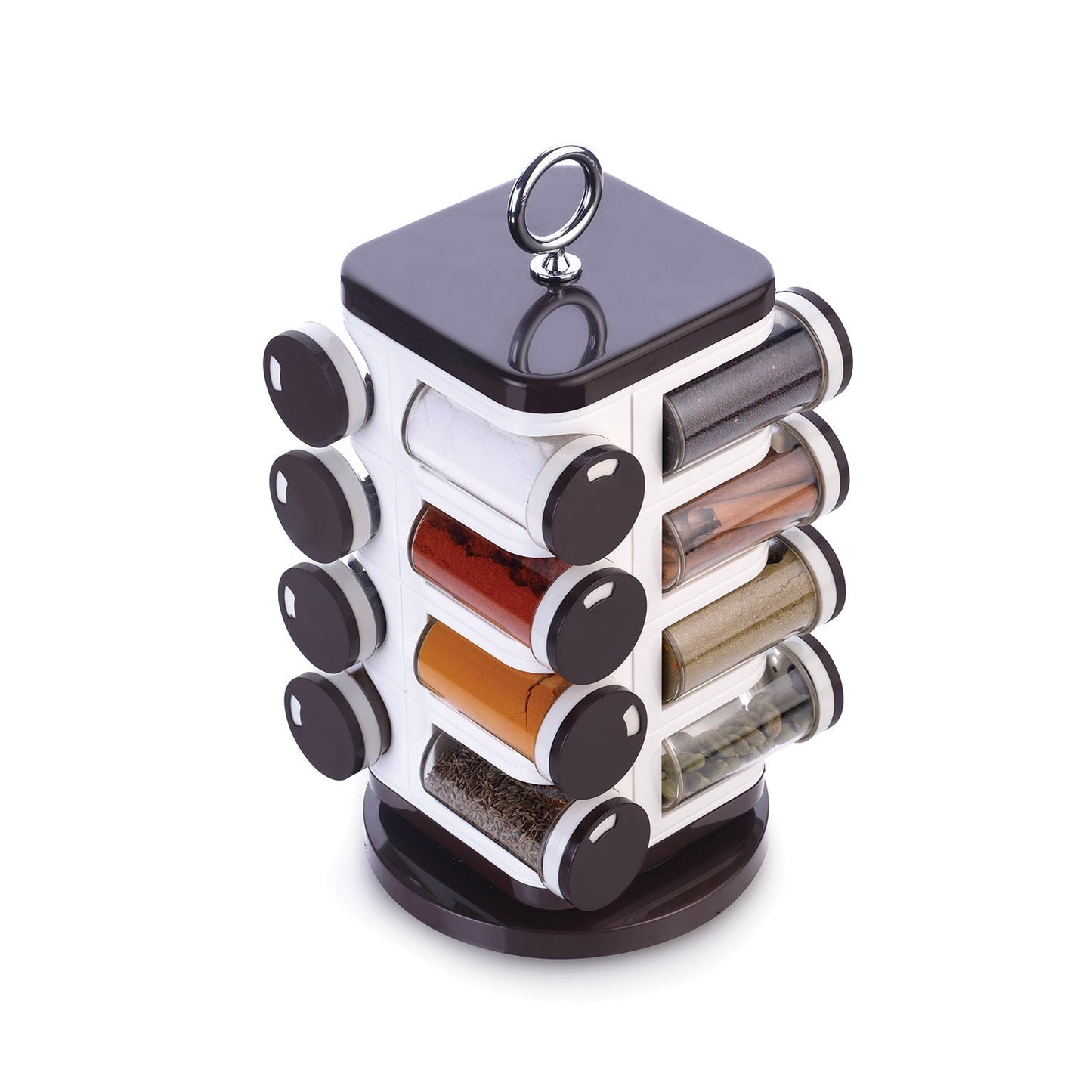 8119 Ganesh Multipurpose Revolving Spice Rack With 16 Pcs Dispenser each 100 ml Plastic Spice ABS Material 1 Piece Spice Set 1 Piece Spice Set  (Plastic) 