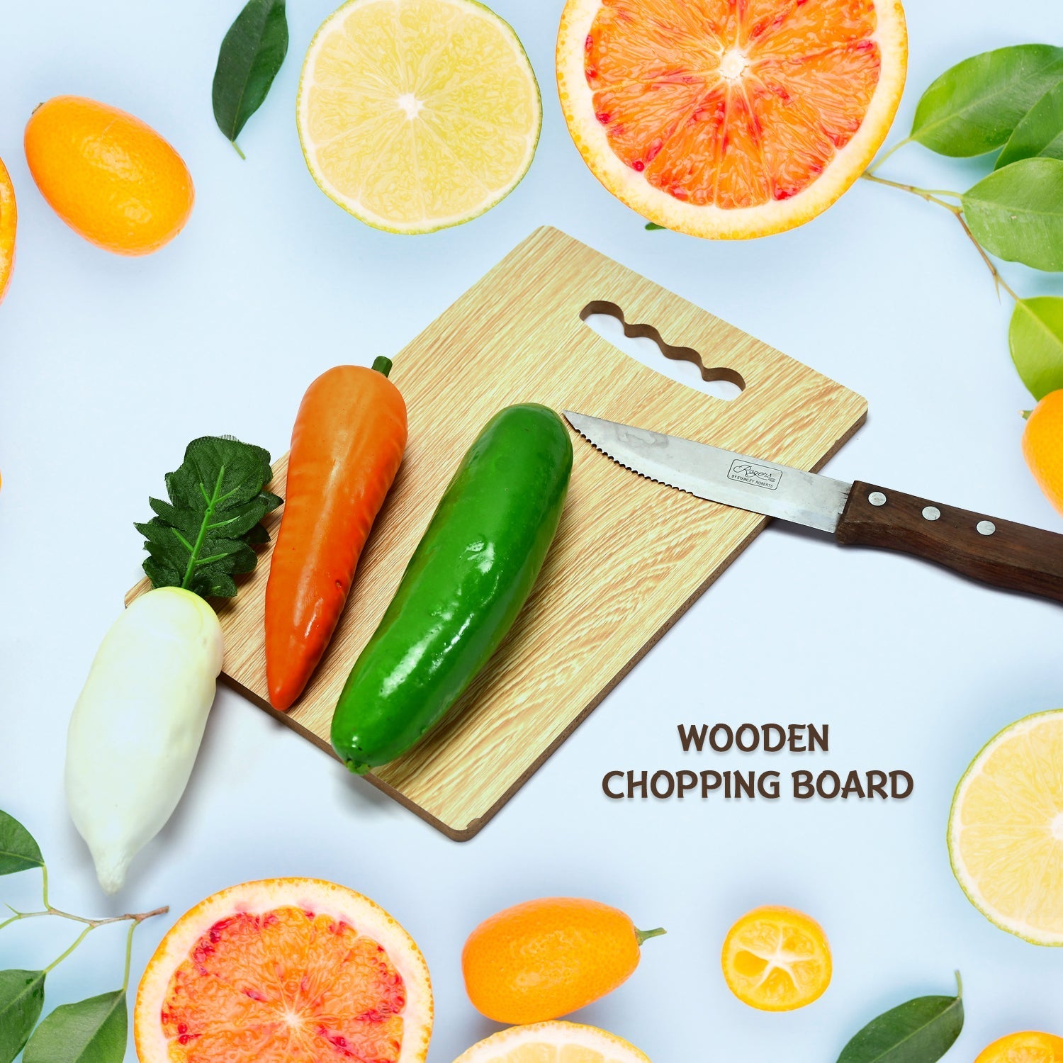 7122 Wooden Chopping Board For Vegetable Cutting & Kitchen Use 