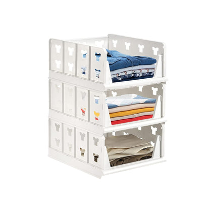 3 Layer Stackable Multifunctional Storage,for Clothes Foldable Drawer Shelf Basket Utility Cart Rack Storage Organizer Cart for Kitchen, Pantry Closet, Bedroom, Bathroom, Laundry(3 Layer 1 Pc)