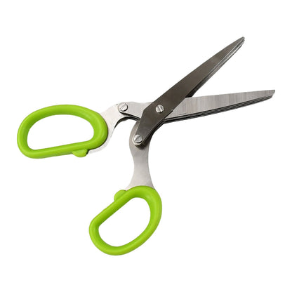 Herb Cutter Scissors 5 Blade Scissors Kitchen Multipurpose Cutting Shear with 5 Stainless Steel Blades & Safety Cover & Cleaning Comb Cilantro Scissors Sharp Shredding Shears Herb Scissors Set