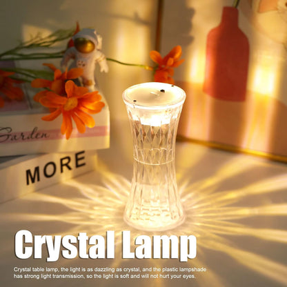 Crystal Lamp, Universal Night Light, Soft Lighting, Eye Protection for Nursery, Study, Bedroom Transparent Crystal Table Soft Lighting Multipurpose for Hotel for Office for Children's Room (12Pc MOQ)