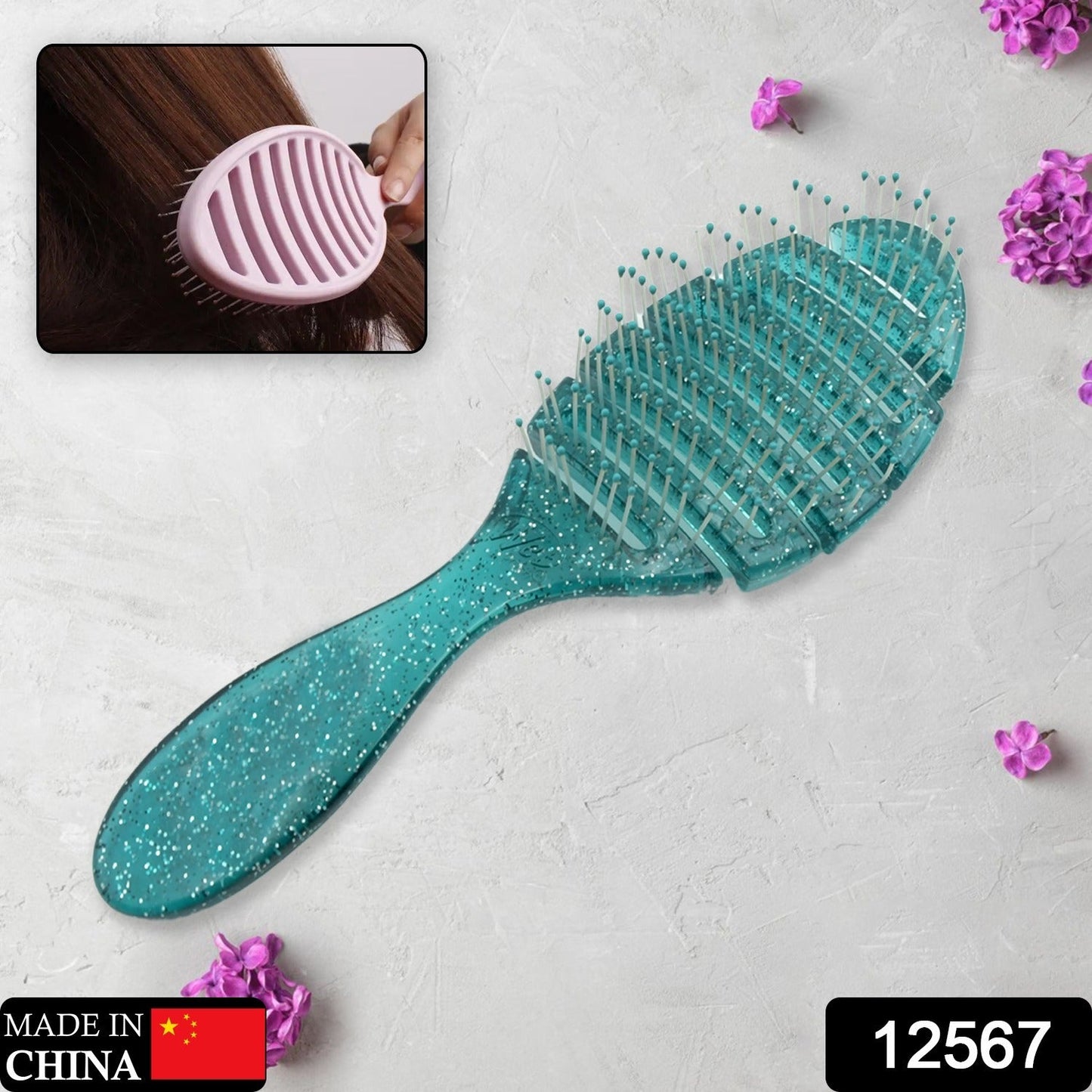 Anti-static Scalp Massage Hair Brush Comb for Curly Straight Hair,  Womens Hair Brush Wet, Detangling Brush for Curly Hair Detangler, Wet Hair Brush Detangler, Girls Hair Brush (1 Pc )