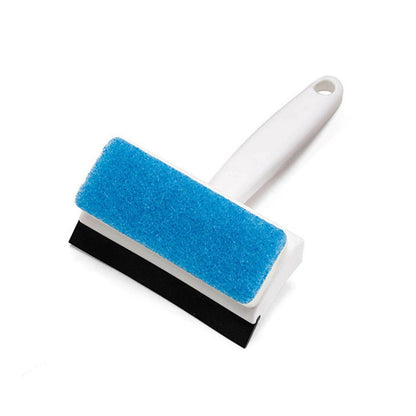 7602 2 in 1 Glass Wiper Cleaning Brush Mirror Grout Tile Cleaner Washing Pot Brush Double-Sided Glass Wipe Bathroom Wiper Window Glass Wiper