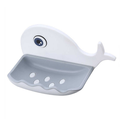 4047A Fish Shape Double Layer Adhesive Waterproof Wall Mounted Soap Bar Holder Stand Rack for Bathroom Shower Wall Kitchen 