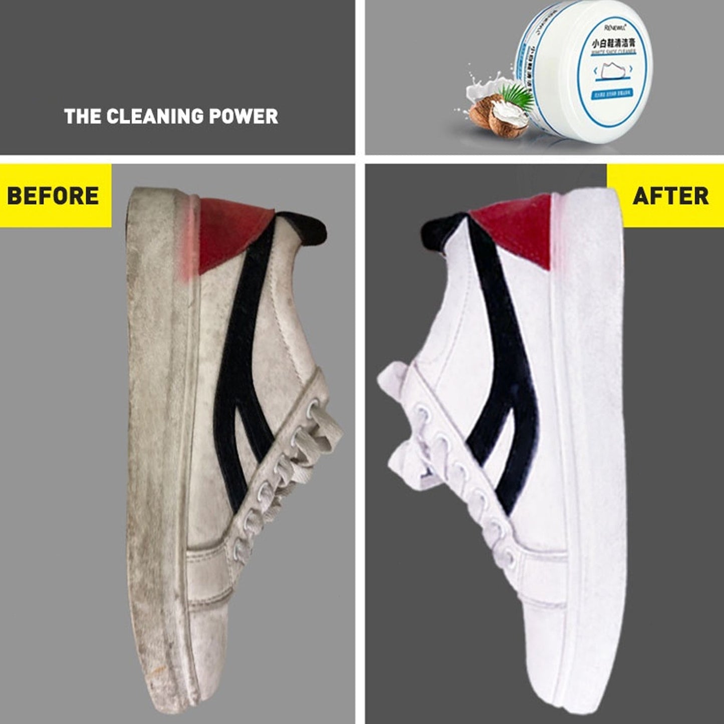 Stain Remover Cleansing Cream for Shoe Polish Sneaker Cleaning Kit Shoe Eraser Stain Remover White Rubber Sole Shoe Cleaner White Shoe Cleaning Cream Stain Remover (120 Gm Approx)