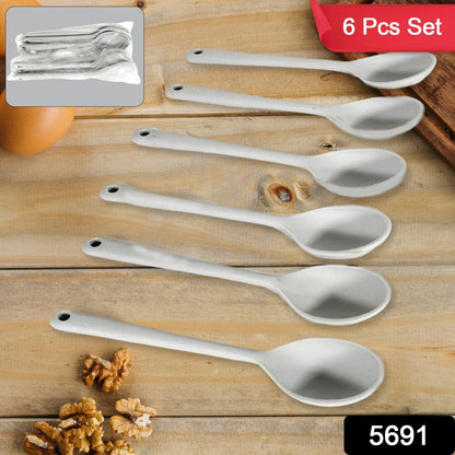 MULTIPURPOSE SILICONE SPOON, SILICONE BASTING SPOON NON-STICK KITCHEN UTENSILS HOUSEHOLD GADGETS HEAT-RESISTANT NON STICK SPOONS KITCHEN COOKWARE ITEMS FOR COOKING AND BAKING (6 Pc Set)