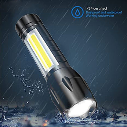 7528  Mini Search Rechargeable LED Long Range Flashlight Emergency Light Torch 