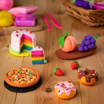 1918 Non-Toxic Creative 50 Dough Clay Mould 5 Different Colors, (Pack of 6 Pcs) 