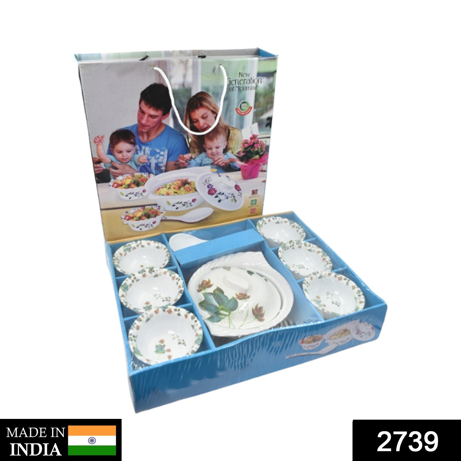 2739 9 Pc Pudding Set used as a cutlery set for serving food purposes and sweet dishes and all in all kinds of household and official places etc. 