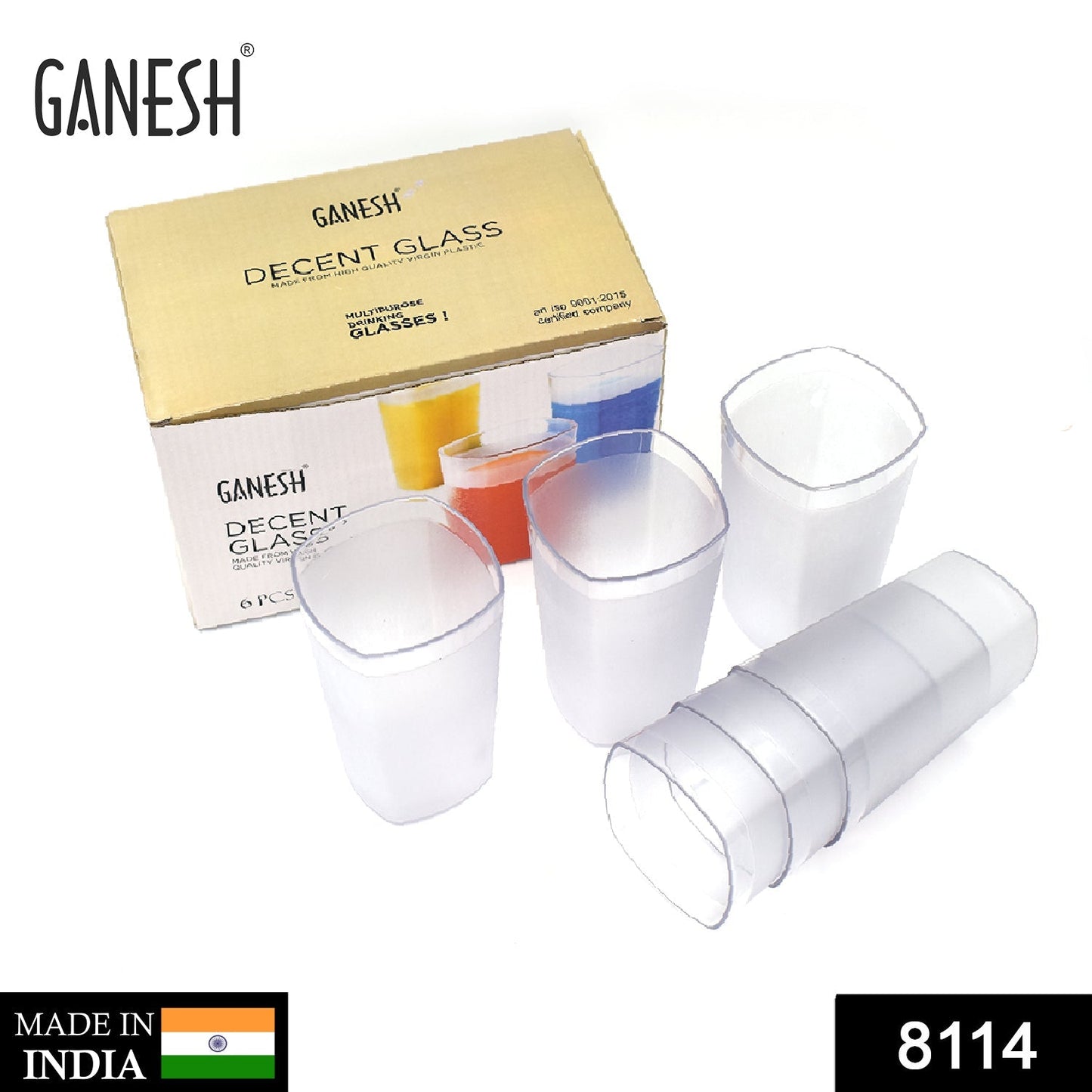 8114 Ganesh Decent Glass, 350ml, Set of 6 