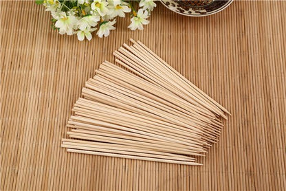 Camping Wooden Color Bamboo BBQ Skewers Barbecue Shish Kabob Sticks Fruit Kebab Meat Party Fountain Bamboo BBQ Sticks Skewers Wooden (30cm)