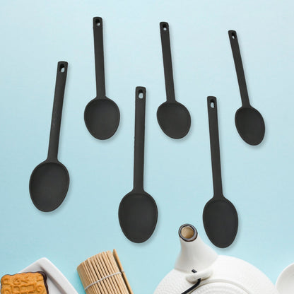 MULTIPURPOSE SILICONE SPOON, SILICONE BASTING SPOON NON-STICK KITCHEN UTENSILS HOUSEHOLD GADGETS HEAT-RESISTANT NON STICK SPOONS KITCHEN COOKWARE ITEMS FOR COOKING AND BAKING (6 Pc Set)