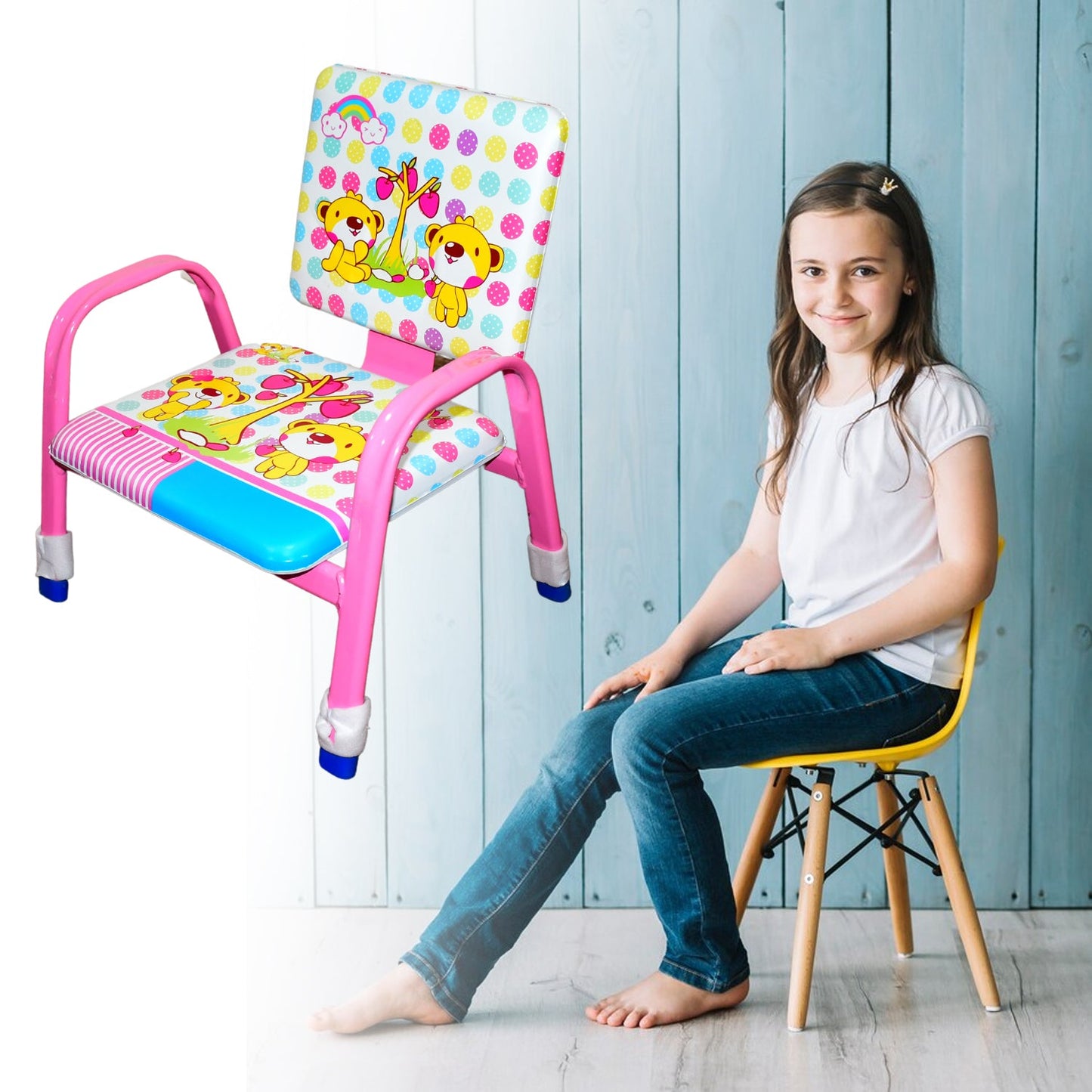 Cartoon Baby Chair Strong Steel Cushion & Comfortable Baby Chair High Quality Chair (1 Pc)