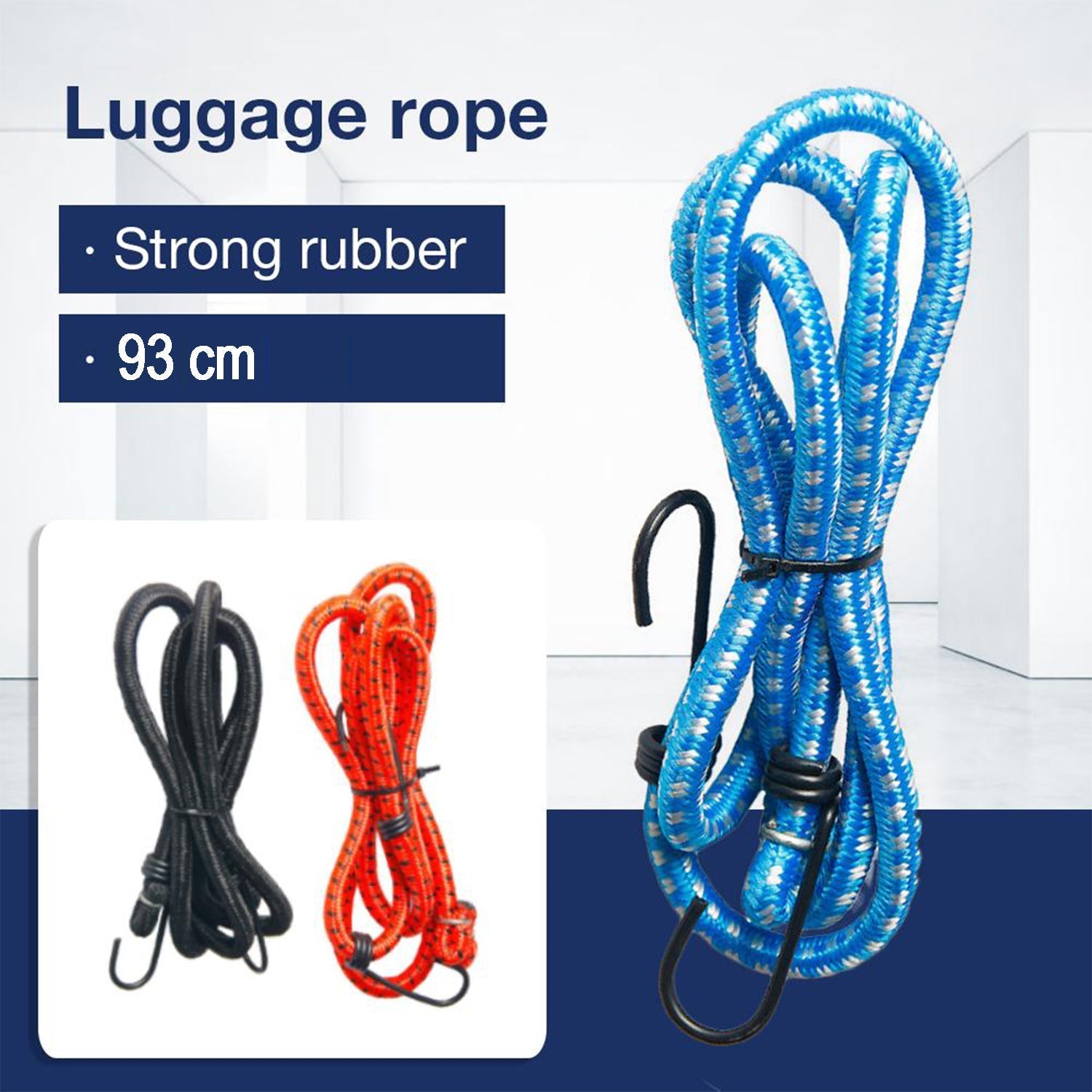 9067 High Strength Elastic Bungee, Shock Cord Cables, Luggage Tying Rope with Hooks 