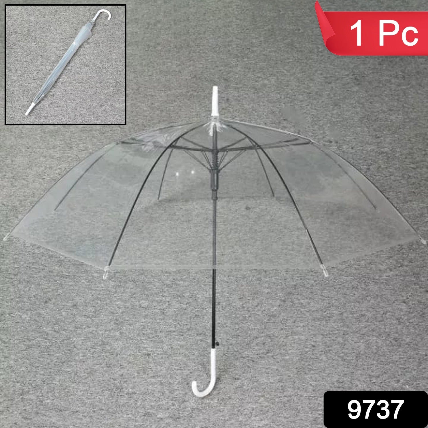 White Transparent Long Umbrella