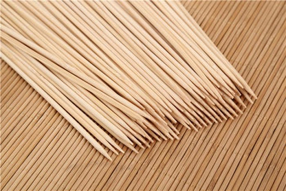 Camping Wooden Color Bamboo BBQ Skewers Barbecue Shish Kabob Sticks Fruit Kebab Meat Party Fountain Bamboo BBQ Sticks Skewers Wooden (30cm)