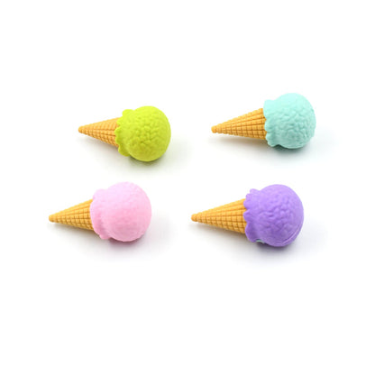 Cone Eraser for Girls & Boys / Eraser for School B'Day Return Gift Party Doughnut Lollipop Ice Cream Theme Shape Erasers Pencils Set for Kids Educational Stationary kit, School Supplies (1 Set 4 Pc)