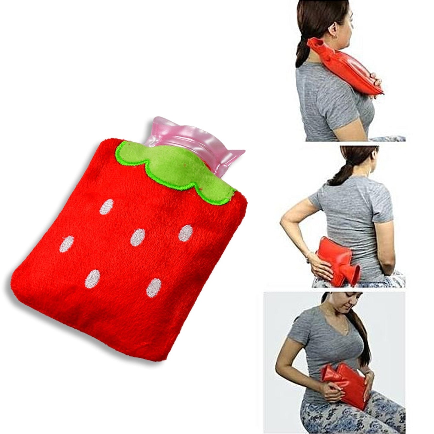 Strawberry Design Relief: Mini Hot Water Bag for Neck & Shoulders