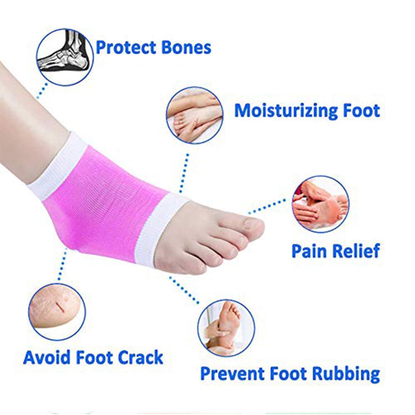 6627 Open Toe Socks for Dry Hard Cracked Skin Moisturizing While You Sleep. 