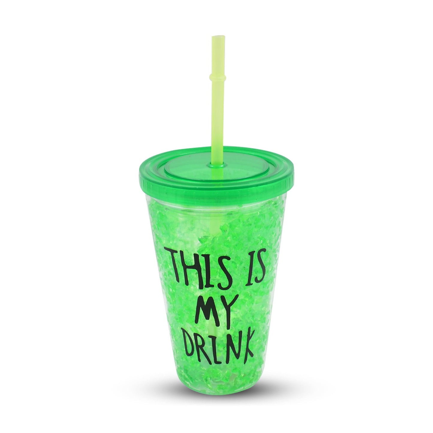 Plastic Drink Cup, Tea Coffee Tumbler with Lid and Straw (1 Pc)