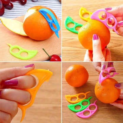 0189 10 Pcs Orange Peeler With Transparent Pouch Bag Combo 