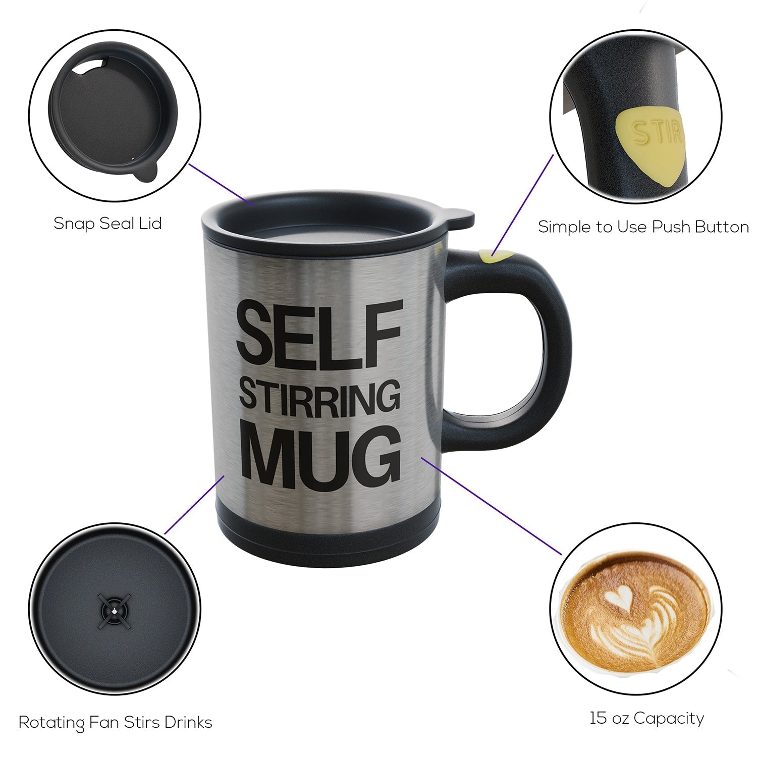 4791 Self Stirring Mug used in all kinds of household and official places for serving drinks, coffee and types of beverages etc. 