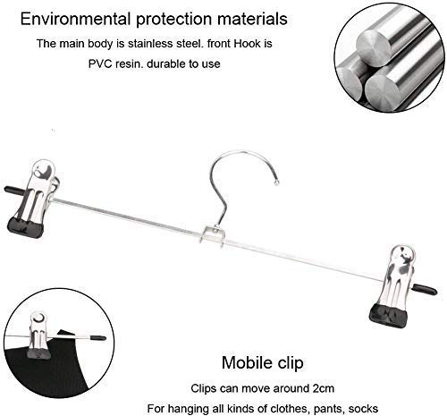 7202 Hangers with 2-Adjustable Anti-Rust Clips (Pack of 12) 