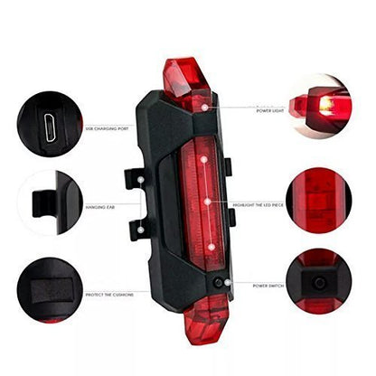 1561 Rechargeable Bicycle Front Waterproof LED Light (Red) 