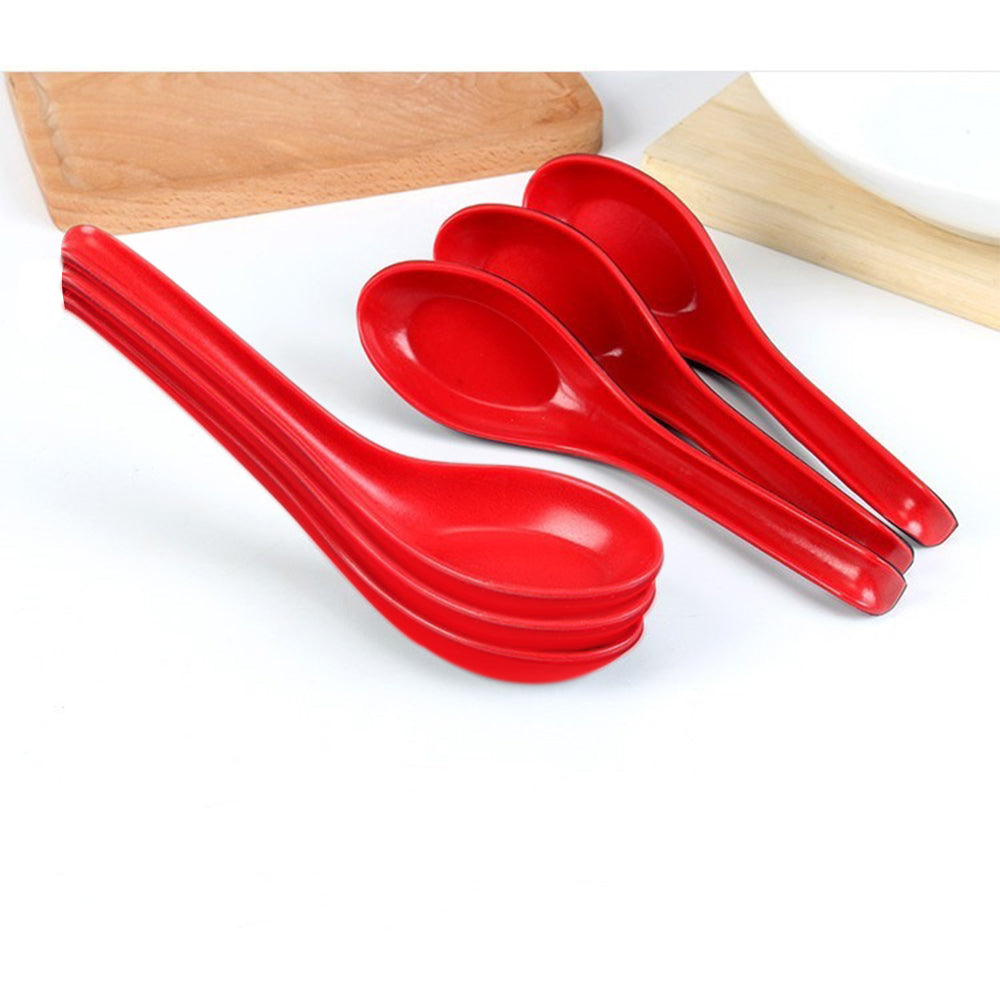 2393 Microwave Safe, Unbreakable, Colorful Soup/Dessert Spoons, Food Grade Set of 6 Pcs, 