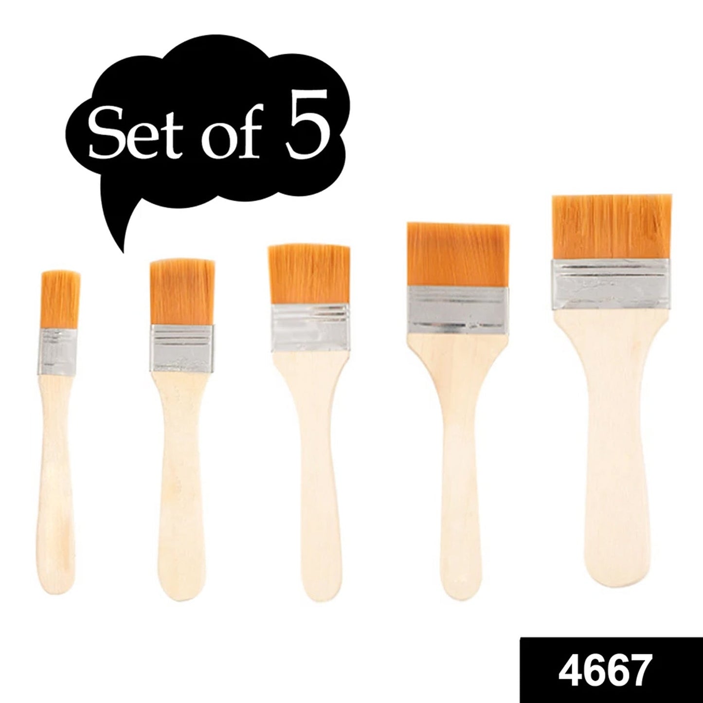 4667 Artistic Flat Painting Brush - Set of 5 