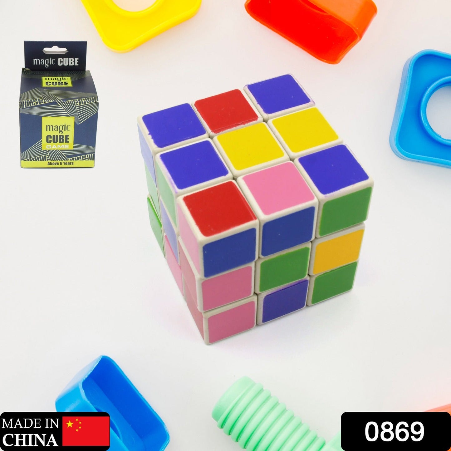 0869 3x3x3 Cube Solving Kit - Includes Cube, Formula Sheets, Perfect for Beginners and Enthusiasts, 3d puzzles game | rubick cube puzzle cubes | rubix cube (1 Pc )