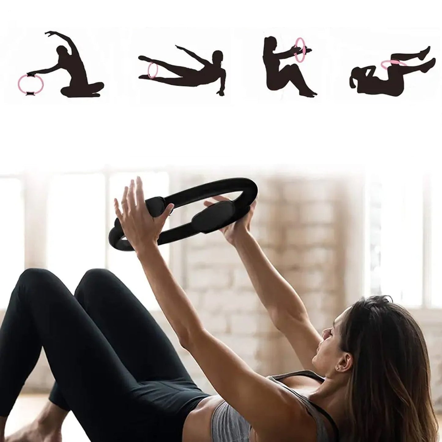 Fitness Ring Workout Yoga Ring Circle Pilates for Woman Fitness Circle Thigh Exercise Pilates Circle Ring Fitness Equipment for Home