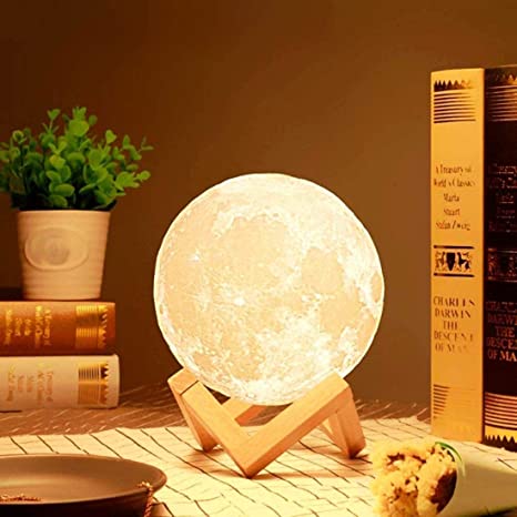 6263 Moon Night Lamp with Stand Night lamp for Bedroom Lights for Adults and Kids Home Room Beautiful Indoor Lighting ( Brown Box ) 