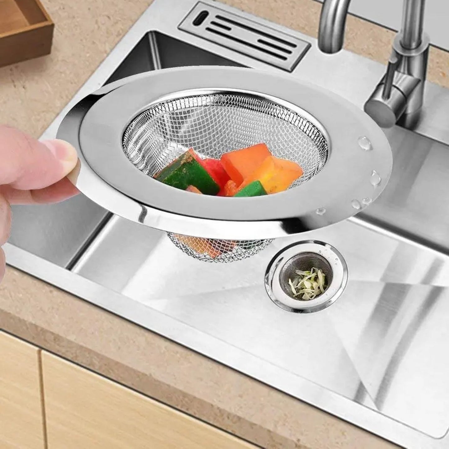 Medium Size Stainless Steel Sink Strainer Kitchen Drain Basin Filter Stopper Drainer