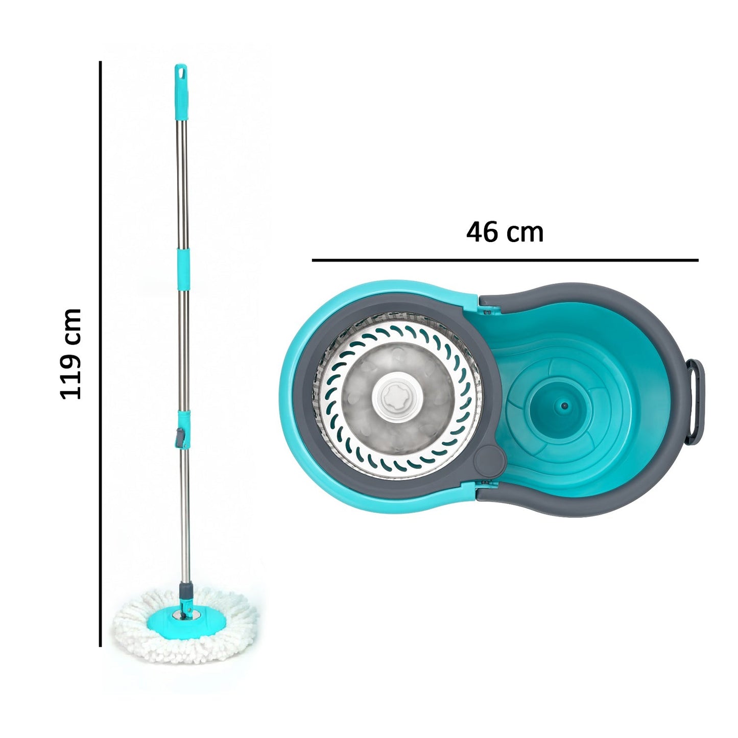 4942 Quick Spin Mop With Steel Spin, Bucket Floor Cleaning, Easy Wheels & Big Bucket, Floor Cleaning Mop with Bucket 