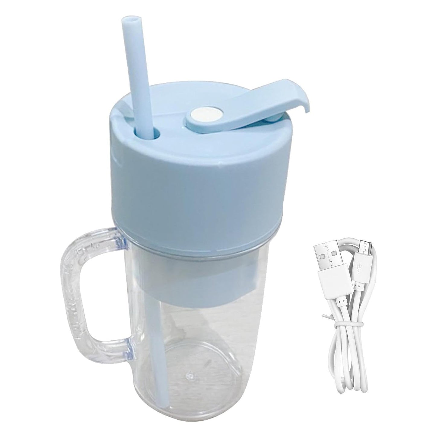 2 In1 Portable Crusher Juicer With Handle & Straw for Smoothie Sipper USB Rechargeable (340 ml) 6 Stainless Steel Blades Compact Juicer Mixer, Juicer Portable Fresh Juice Blender Portable Electric Juicer ( 340 ML )