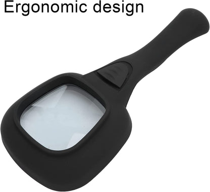 1573A Handheld Magnifying Glass 6 LED Illuminated Lighted Magnifier for Seniors Reading, Soldering, Inspection, Coins, Jewelry, Exploring 